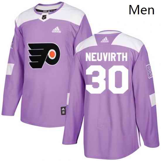 Mens Adidas Philadelphia Flyers 30 Michal Neuvirth Authentic Purple Fights Cancer Practice NHL Jersey